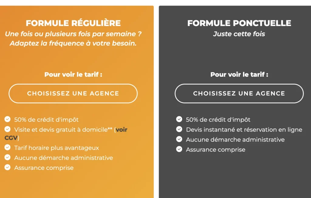 Les deux formules proposées par Axeo Services