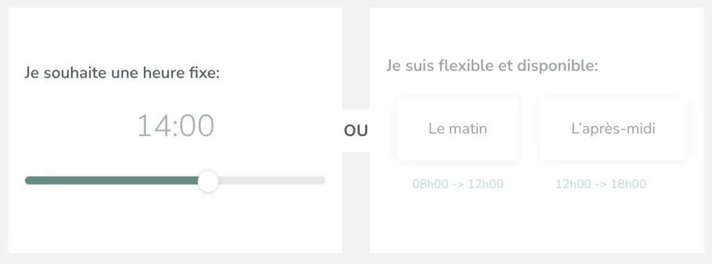 Choix du créneau horaire chez helping