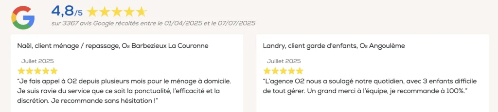 Google Avis (site officiel O2)